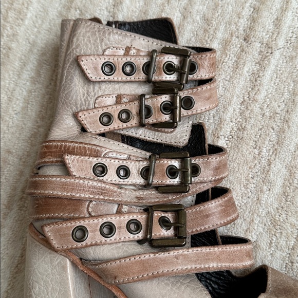 FREEBIRD by Steven Tali Strappy Women's Heeled Boots Booties Taupe Size 7 - Picture 12 of 17
